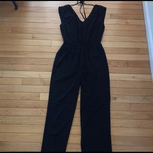 Black v-neck jumpsuit